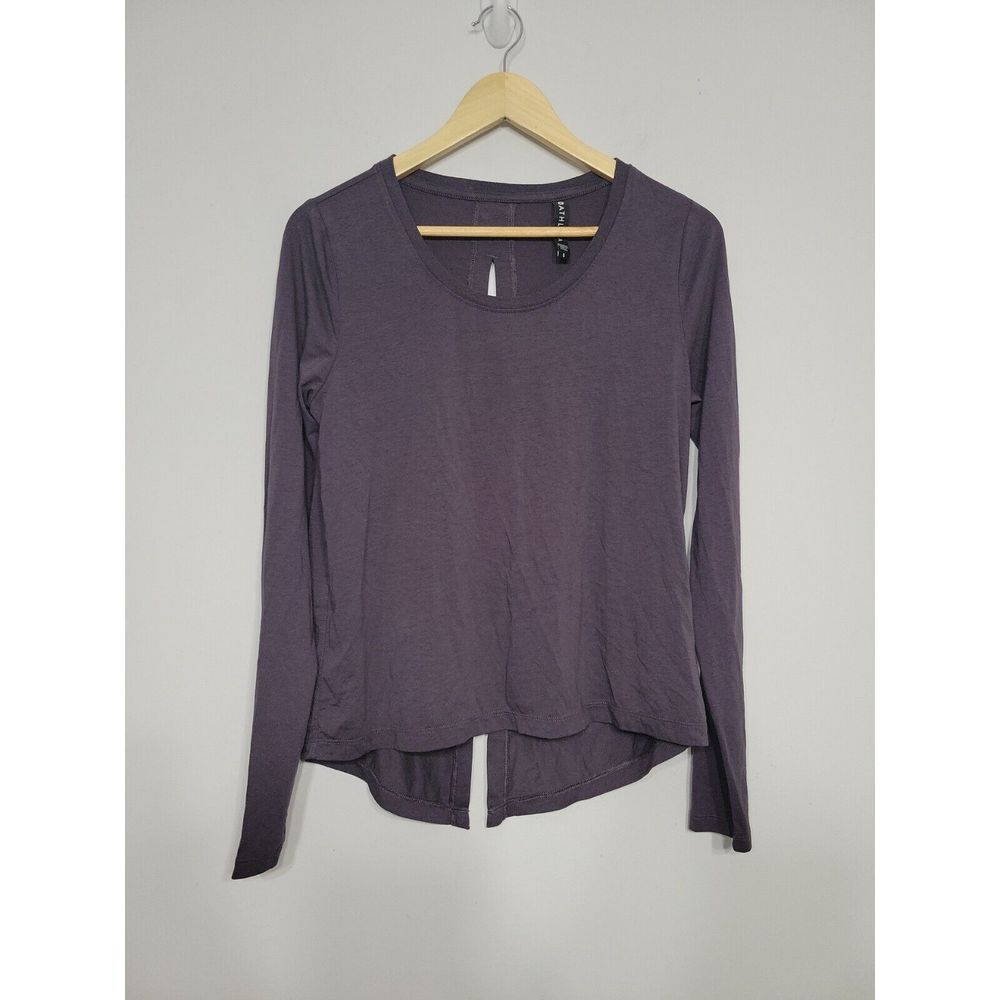 Athleta Women's Shirt Size Small‎ Charcoal Split Back Charcoal